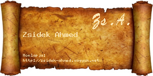 Zsidek Ahmed névjegykártya